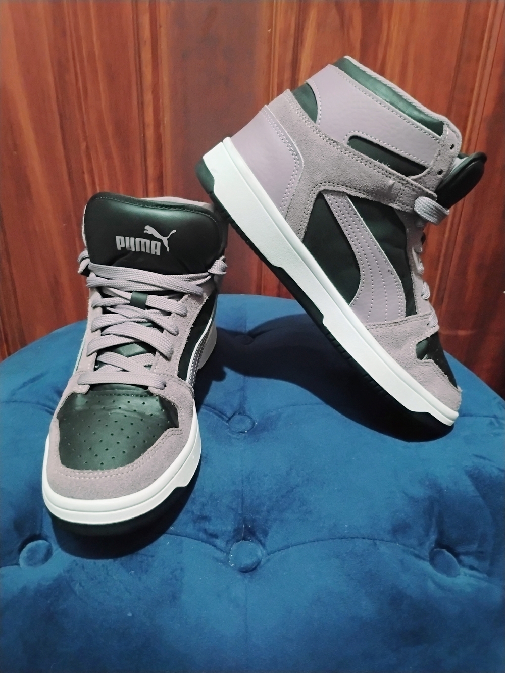 PUMA Women's High-Top Sneakers in Lilac and Black